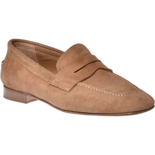 Tan suede loafer , Damen, Größe: 38 EU - Baldinini - Modalova