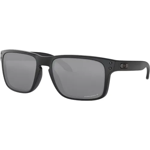 Holbrook Sunglasses Polarized Silver , male, Sizes: 55 MM - Oakley - Modalova