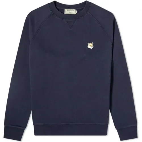 Klassischer Sweatshirt mit Fuchskopf , Herren, Größe: L - Maison Kitsuné - Modalova