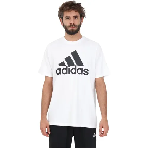 Performance Weißes T-Shirt mit Logo-Print , Herren, Größe: M - Adidas - Modalova
