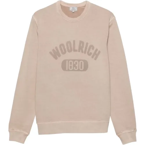 Baumwollpullover mit Frontlogo-Druck , Herren, Größe: 2XL - Woolrich - Modalova