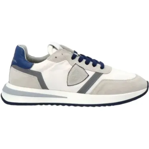 Nylon Sneaker with Suede and Calfskin Details , male, Sizes: 9 UK, 10 UK, 12 UK, 6 UK, 7 UK - Philippe Model - Modalova