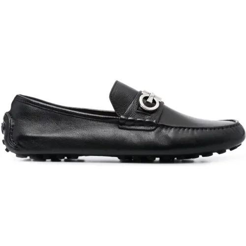 Schwarze Gancini-Detail Flache Schuhe , Herren, Größe: 41 1/2 EU - Salvatore Ferragamo - Modalova