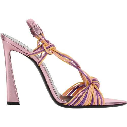 Pink Heel Sandals Elevate Style , female, Sizes: 5 1/2 UK, 3 UK, 5 UK, 3 1/2 UK - Saint Laurent - Modalova