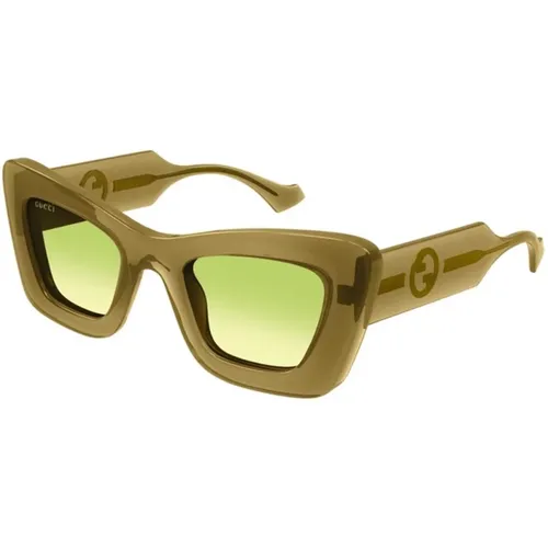 Frame with green lenses , unisex, Sizes: 49 MM - Gucci - Modalova