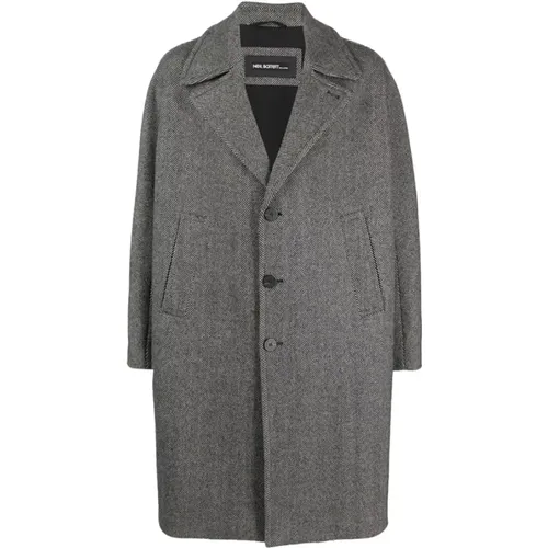 Checked Coat - Virgin Wool , male, Sizes: S - Neil Barrett - Modalova