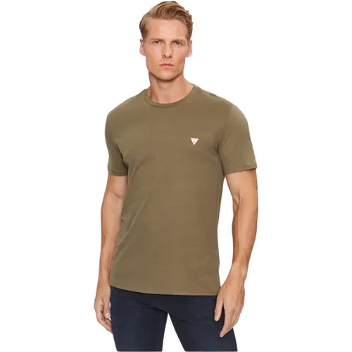 Bio-Baumwoll-Basic-T-Shirt - Grün , Herren, Größe: 2XL - Guess - Modalova