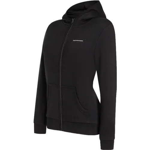 W Logo Reißverschluss Kapuzenpullover , Herren, Größe: M - Peak Performance - Modalova