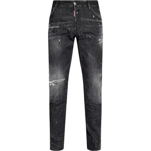 Distressed Skinny Jeans with Logo Detailing , male, Sizes: 2XL, XL, 3XL, L, XS, M, S - Dsquared2 - Modalova