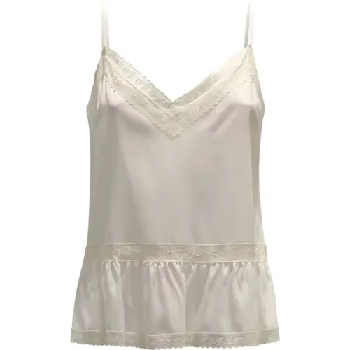 Cream Silk Sesamo Shirt , female, Sizes: L, S, XS - P.a.r.o.s.h. - Modalova