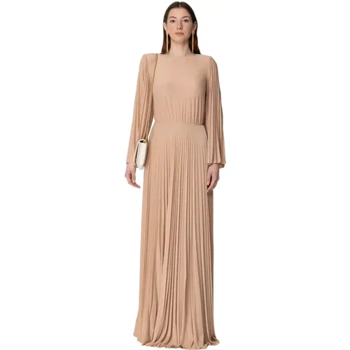 Red Carpet Pleated Lurex Dress , female, Sizes: L - Elisabetta Franchi - Modalova