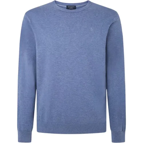 Seide Baumwolle Rundhals Pullover , Herren, Größe: XL - Hackett - Modalova