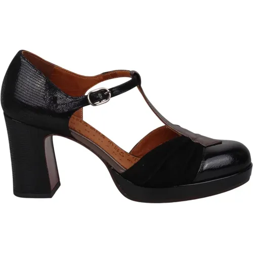 Ruffle T-strap pumps with wide heel , female, Sizes: 6 1/2 UK, 4 1/2 UK - Chie Mihara - Modalova