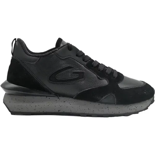 Black Suede Leather Sneakers , male, Sizes: 10 UK, 9 UK, 8 UK, 7 UK - Alberto Guardiani - Modalova