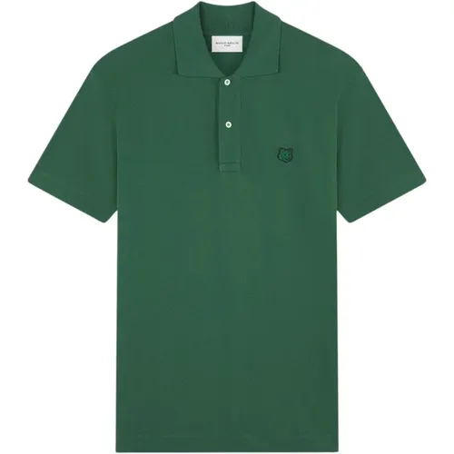 Polo Shirt with Bold Fox Patch , male, Sizes: S, L, XL, XS - Maison Kitsuné - Modalova