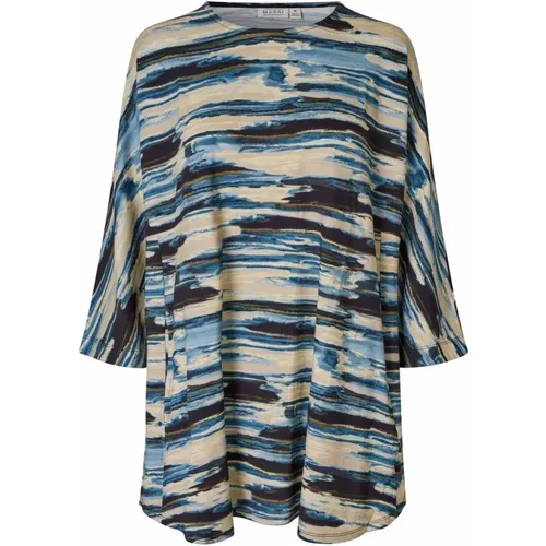 Blue Fog Tunic 3/4 Sleeves Loose Fit , female, Sizes: XL, M, L, S, XS, 2XL - Masai - Modalova