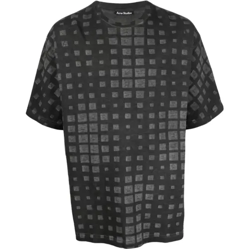 Schwarzes Optisches Logo T-Shirt - Acne Studios - Modalova