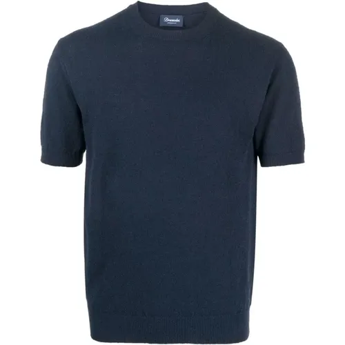 Stylisches Blaues Herren T-Shirt , Herren, Größe: M - Drumohr - Modalova
