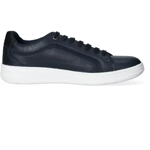 Herren Sneakers Leder Gummisohle , Herren, Größe: 41 EU - Geox - Modalova