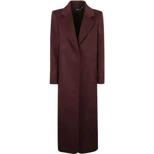 Bordeaux Red Wool Blend Coat , female, Sizes: S, M - Federica Tosi - Modalova