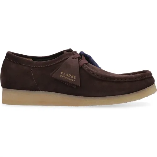 Wildleder Schnürschuhe mit Crêpe Sohle , Herren, Größe: 40 1/2 EU - Clarks - Modalova