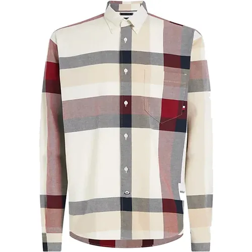 Global Stripe Archie Fit Checkered Shirt , male, Sizes: M, L, XL, S - Tommy Hilfiger - Modalova