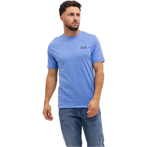 Blau Herren T-Shirt Frühjahr/Sommer Kollektion , Herren, Größe: L - Emporio Armani - Modalova