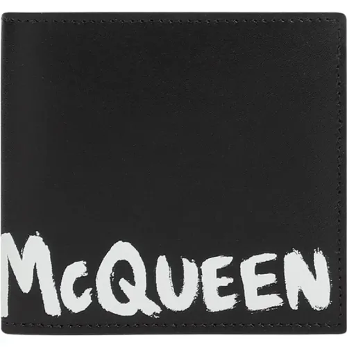 Leather Wallet with Logo , male, Sizes: ONE SIZE - alexander mcqueen - Modalova