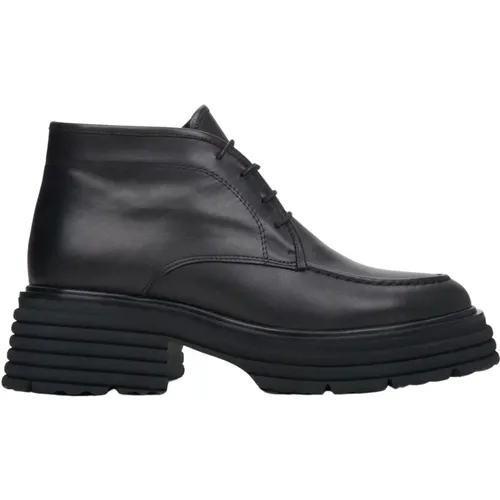 Schwarze Damen Low-Top Stiefeletten aus echtem Leder Er00114038 - Estro - Modalova