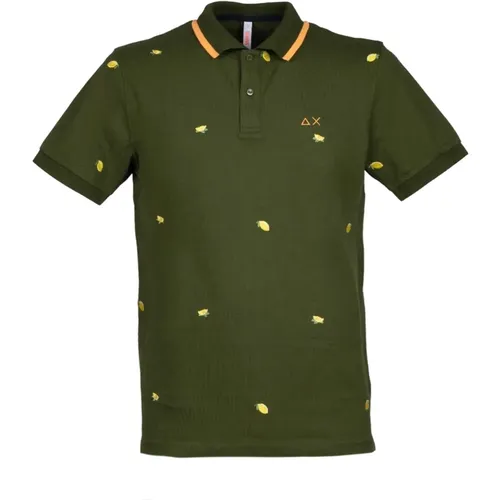 Dark Full Embroidery Polo Shirt , male, Sizes: S, XL, 2XL, L - Sun68 - Modalova