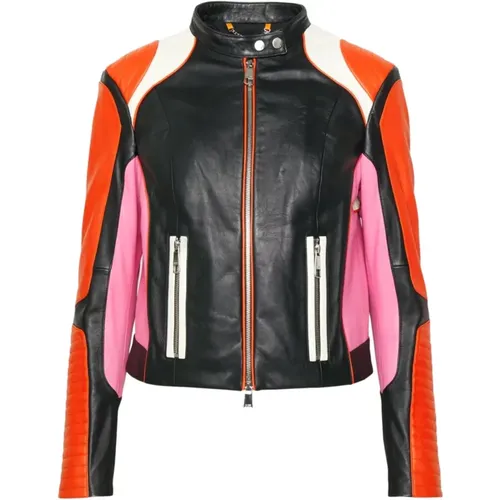 Leather Jacket , female, Sizes: L - Hugo Boss - Modalova