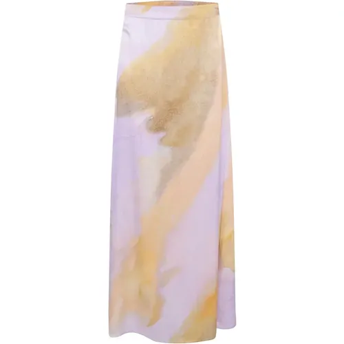 Abstract Print Skirt Lilac , female, Sizes: 2XL, M, XL - Karen by Simonsen - Modalova