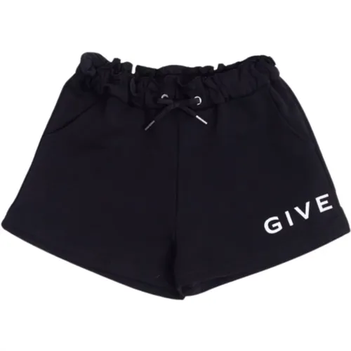 Schwarze Kinder-Shorts mit elastischem Bund und Logo-Print - Givenchy - Modalova