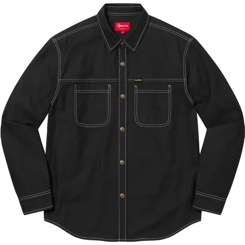 Limitierte Auflage Snap Work Shirt Schwarz , Herren, Größe: L - Supreme - Modalova