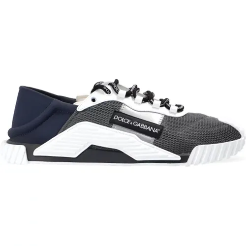 Weiße Logo-Patch Sneakers , Herren, Größe: 39 1/2 EU - Dolce & Gabbana - Modalova