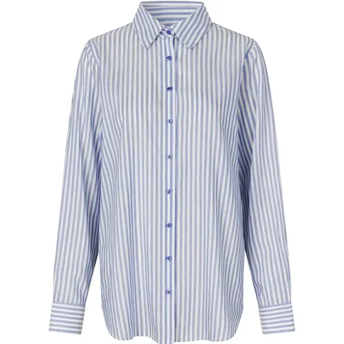 Blue Stripe Shirt with Long Sleeves , female, Sizes: 2XL, L - Lollys Laundry - Modalova