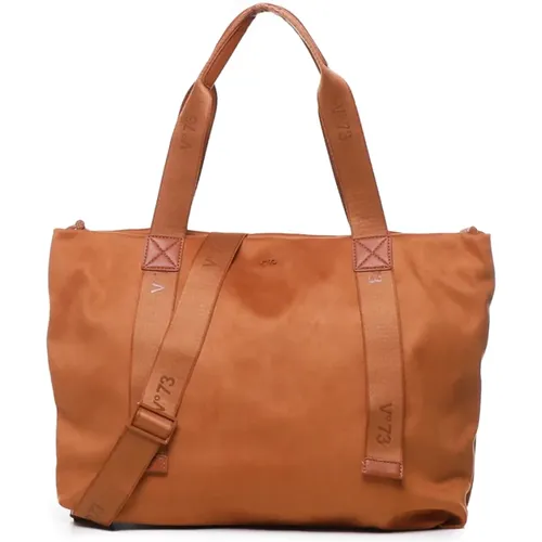 Black Cotton Tote Bag with Zip , female, Sizes: ONE SIZE - V73 - Modalova