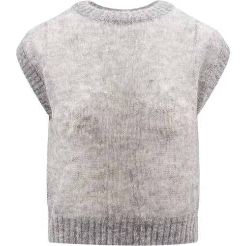 Grey Knitwear, Sleeveless, Made in Italy , female, Sizes: M, XS, S - BRUNELLO CUCINELLI - Modalova