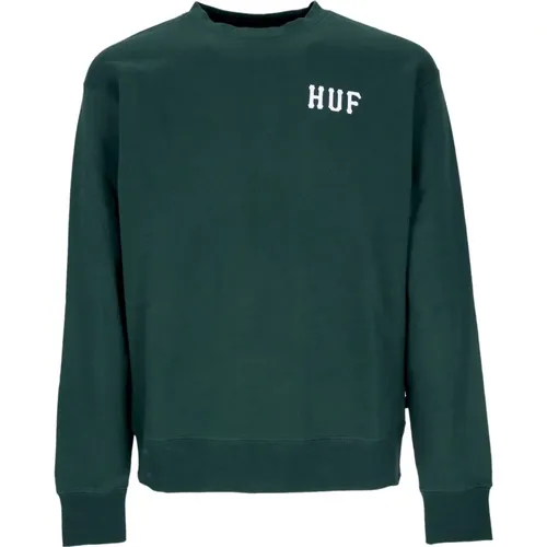 Waldgrüner Crewneck Sweatshirt mit Logo - HUF - Modalova