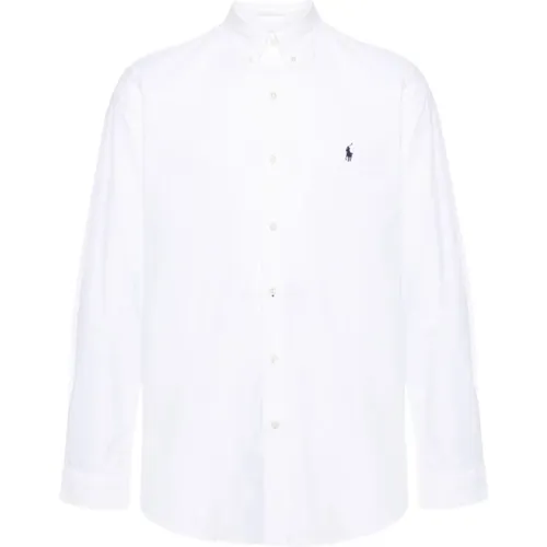 Weiße Stretch-Baumwoll-Popeline-Hemd , Herren, Größe: 2XL - Ralph Lauren - Modalova