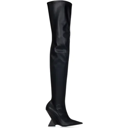 Over-Knee Pyramid Wedge Boots , female, Sizes: 3 UK, 4 UK - The Attico - Modalova