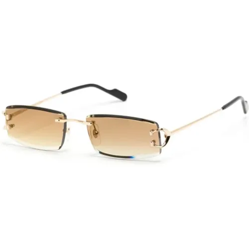 Gold Sunglasses with Accessories , male, Sizes: 56 MM - Cartier - Modalova