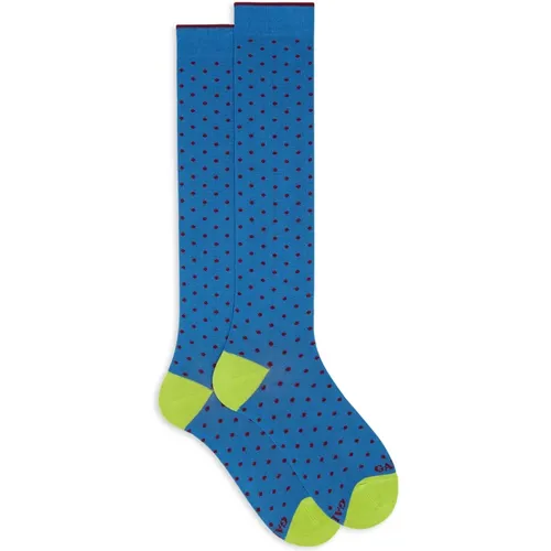 Stilvolle Aegean Blue Polka Dot Socken , Herren, Größe: M - Gallo - Modalova