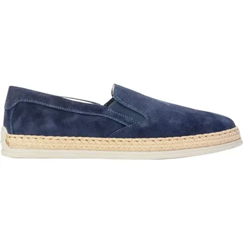 Blaue Wildleder Slip-On Loafers , Herren, Größe: 40 EU - Exton - Modalova