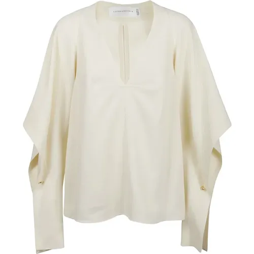 Vanilla Top Drape Sleeve - Oversized Feminine Bluse - Victoria Beckham - Modalova