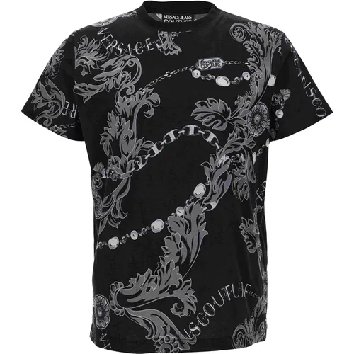 Schwarze T-Shirt und Polo Kollektion , Herren, Größe: 3XL - Versace Jeans Couture - Modalova