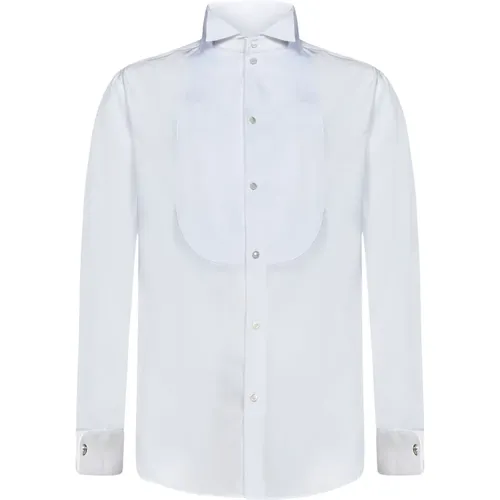 Formal Shirt with Wing Collar and Striped Plastron , male, Sizes: 2XL, 3XL - Emporio Armani - Modalova