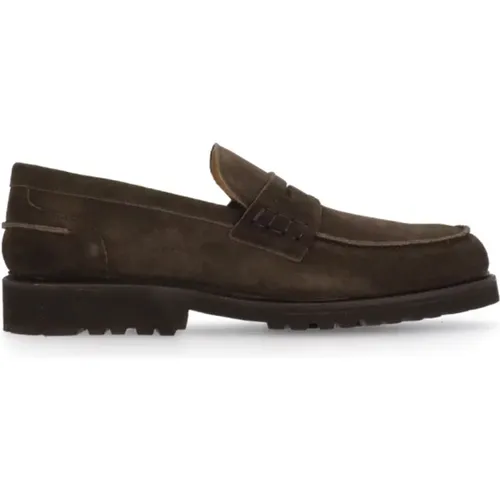 Braune Wildleder Loafers , Herren, Größe: 40 1/2 EU - Berwick - Modalova