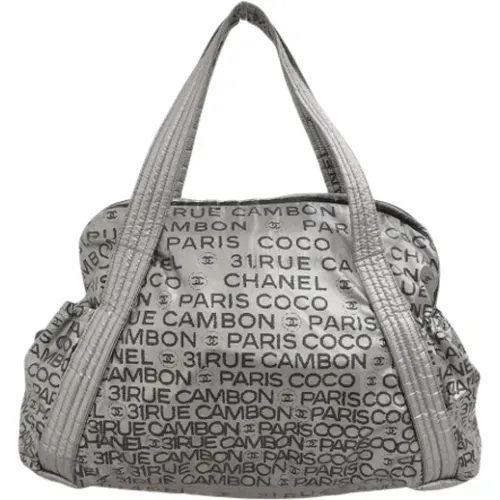 Pre-owned Silver Fabric Chanel Tote , female, Sizes: ONE SIZE - Chanel Vintage - Modalova
