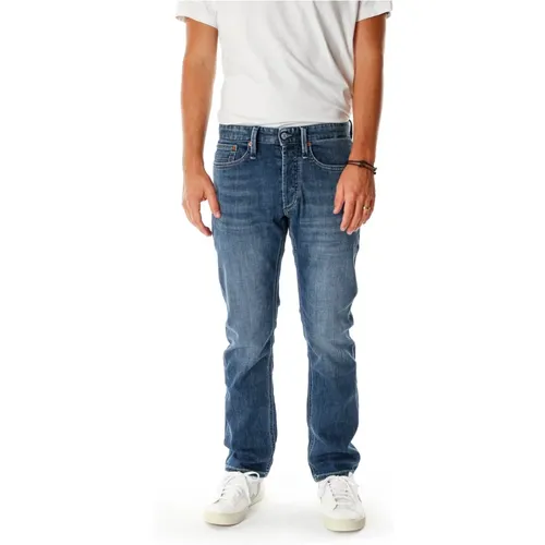 Ridge Straight Fit Low Waist Jeans , Herren, Größe: W31 L34 - Denham - Modalova